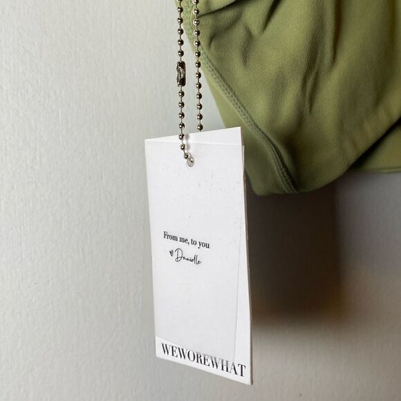 NWT WEWOREWHAT Bandeau Bra Top Sage Green Women’s Size Large - Picture 4 of 5